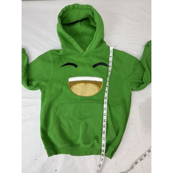 Whimsical Green Jelly Youtuber Merch Sweatershirt Smiling Jelly-Bean Face Kawaii - Picture 3 of 7